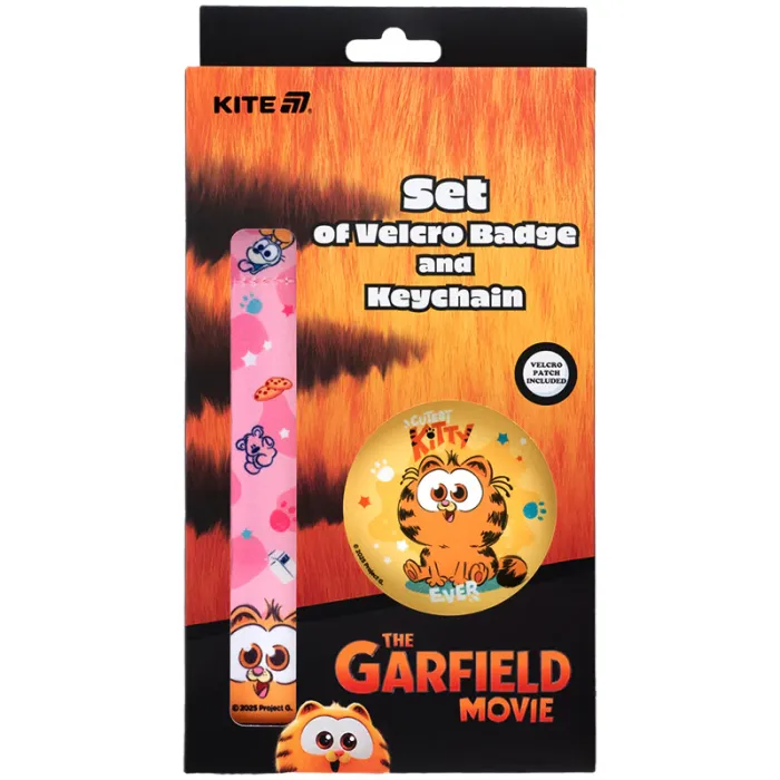 Бейдж Kite набір на липучці та підвіска Garfield (GF25-3010)