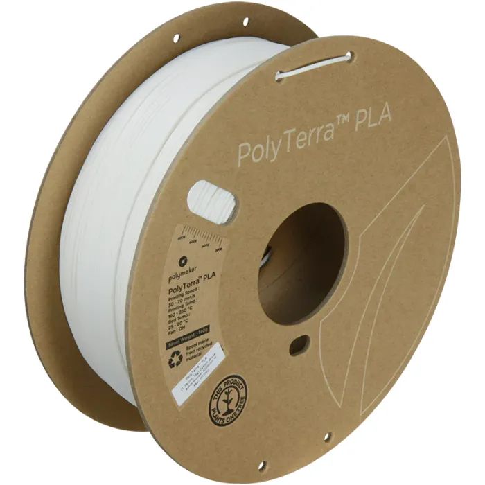 Пластик для 3D-принтера Polymaker PLA PolyTerra 1,75mm 1kg COTTON WHITE (PM70822)