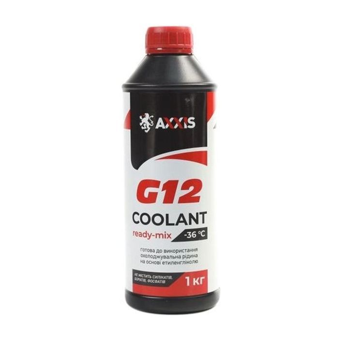Антифриз AXXIS RED G12 Сoolant Ready-Mix -36°C 1кг (AX-P999-G12R RDM1)