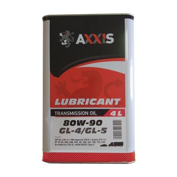 Трансмиссионное масло AXXIS 80W-90 GL-4/GL-5 4л (AX-2058)