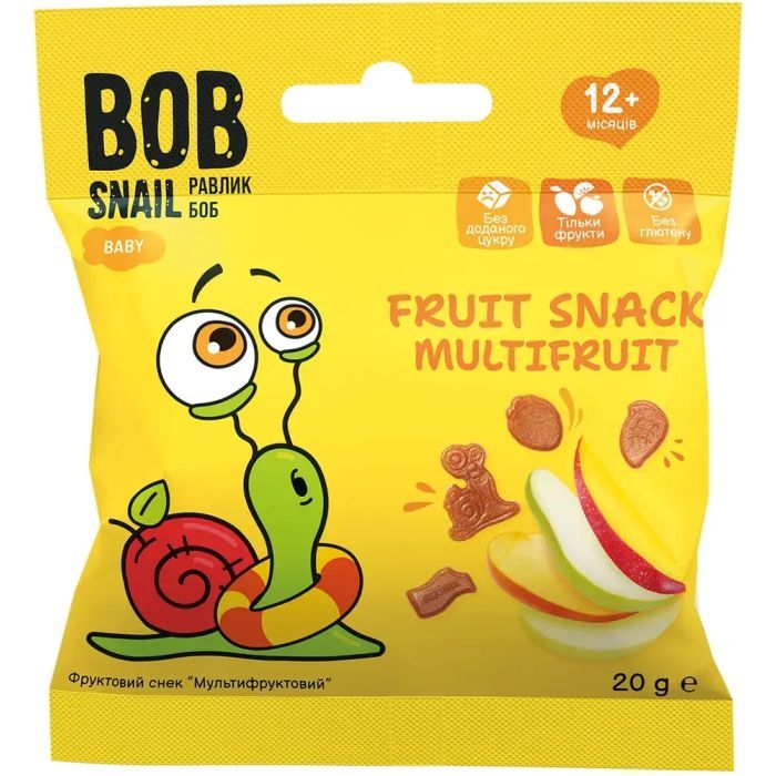 Дитячі снеки Bob Snail фруктові мультифрукт 20 г (1740856)