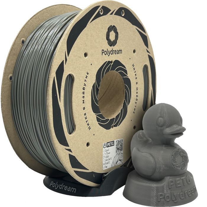 Пластик для 3D-принтера Polydream PETG 1,75mm 1,2кг Gray (PETG7046/12)