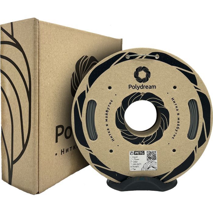 Пластик для 3D-принтера Polydream PETG 1,75mm 1,2кг Gray (PETG7046/12) изображение 2
