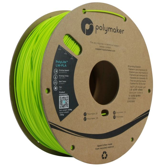 Пластик для 3D-принтера Polymaker PLA POLYLITE LW 1.75 mm 0,8kg WHITE (PA08002)