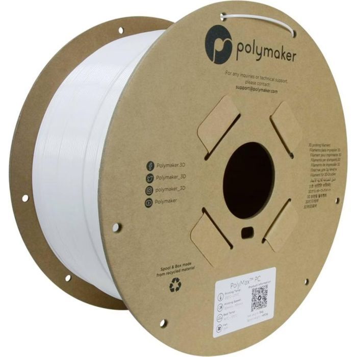 Пластик для 3D-принтера Polymaker PC PolyMax TOUGH 1,75mm 0,75kg WHITE (PC02002)