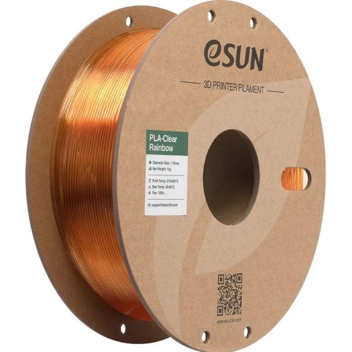 Пластик для 3D-принтера eSUN PLA Clear Rainbow 1,75mm 1kg FLAME-Crystal (PLA-CLRB175O-CF1P1)