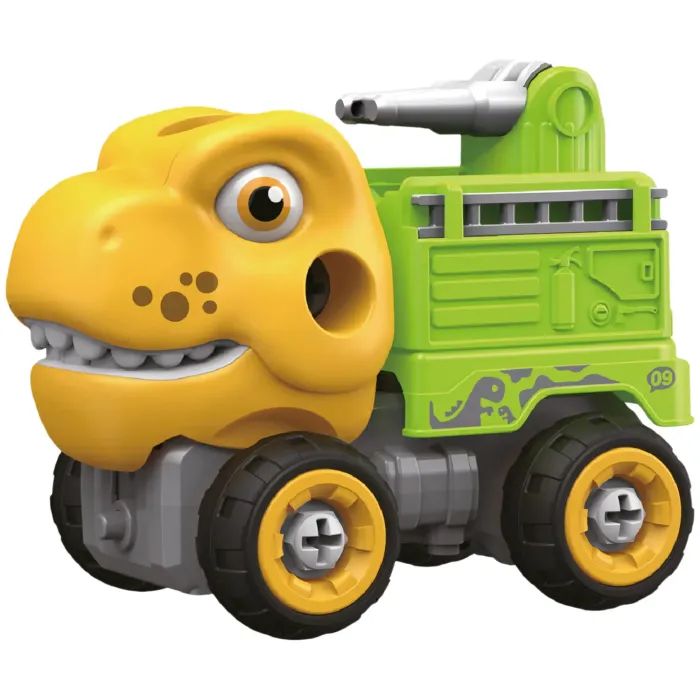 Конструктор Otamanko Машинка-конструктор Тиранозавр пожарная машина Желтый/зеленый (OTA-124TR)