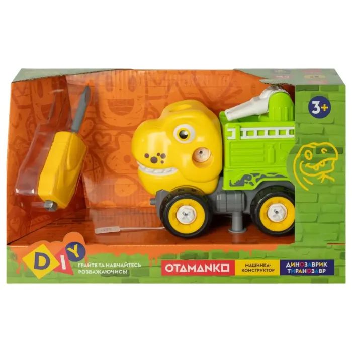 Конструктор Otamanko Машинка-конструктор Тиранозавр пожарная машина Желтый/зеленый (OTA-124TR) изображение 5