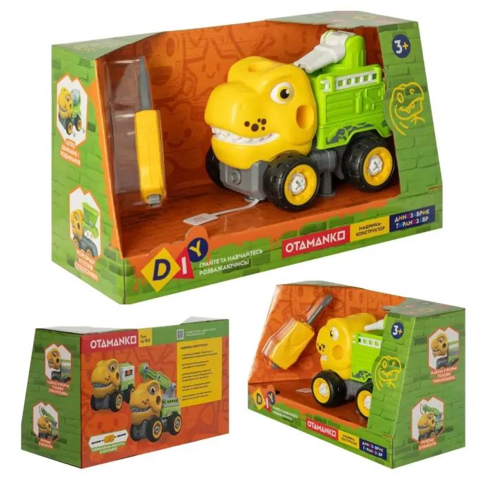 Конструктор Otamanko Машинка-конструктор Тиранозавр пожарная машина Желтый/зеленый (OTA-124TR) изображение 6