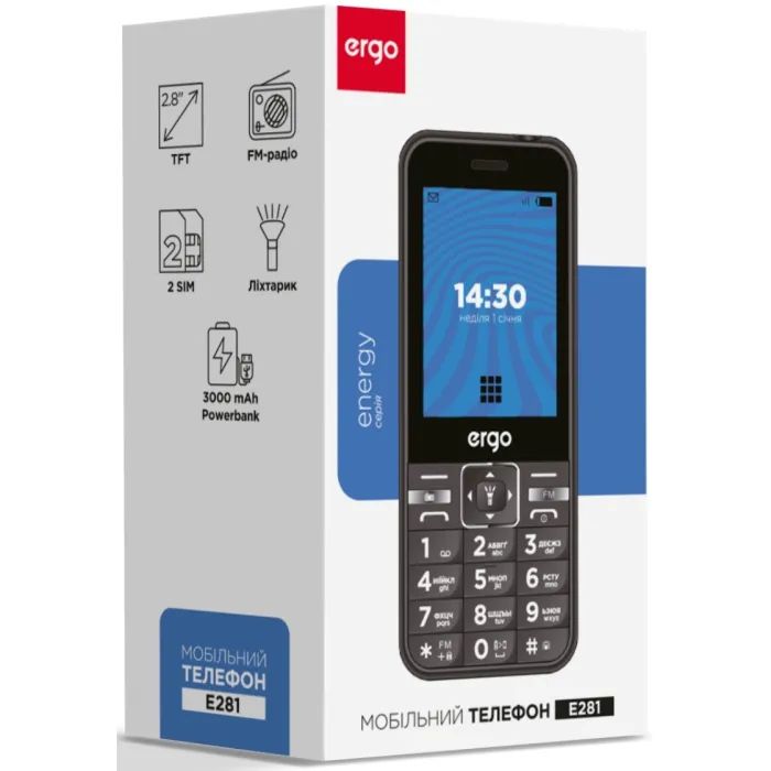 Мобильный телефон Ergo E281 Black изображение 7
