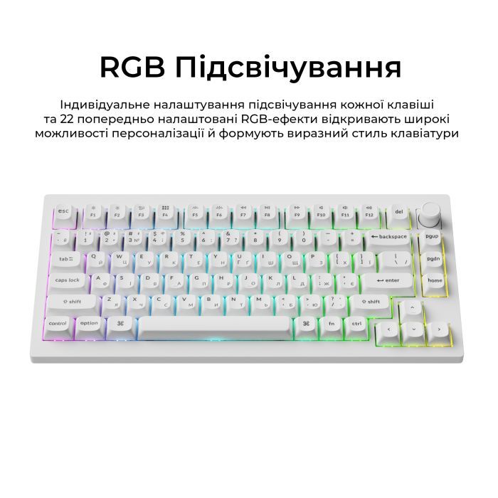 Клавіатура Keychron V1 Ultra Keychron Red Switch RGB UA Black (V1U-D1-UA) зображення 13