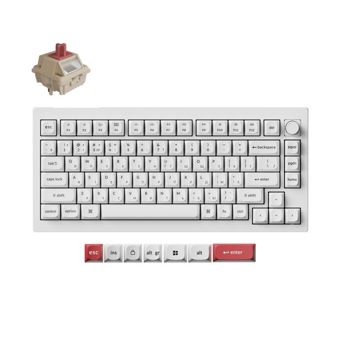 Клавіатура Keychron V1 Ultra Keychron Red Switch RGB UA Black (V1U-D1-UA) зображення 7