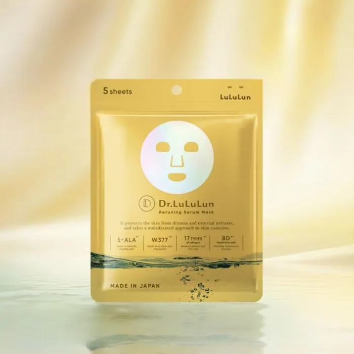 Маска для лица Lululun Retuning Serum Mask Сывороточная с 5-ALA кислотой 5 шт. (4580794012343) изображение 3