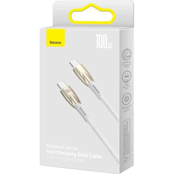Дата кабель USB-C to USB-C 1.0m 100W white Baseus (CADH000702) изображение 7