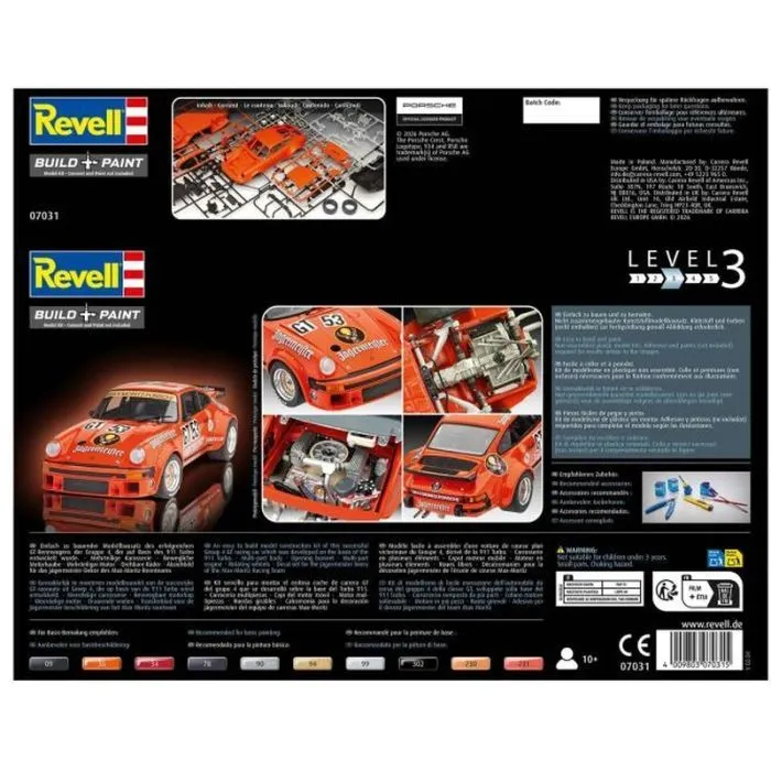 Сборная модель Revell модель автомобиль Porsche 934 RSR "Jägermeister", уровень 3, 1:24 (RVL-07031) изображение 8
