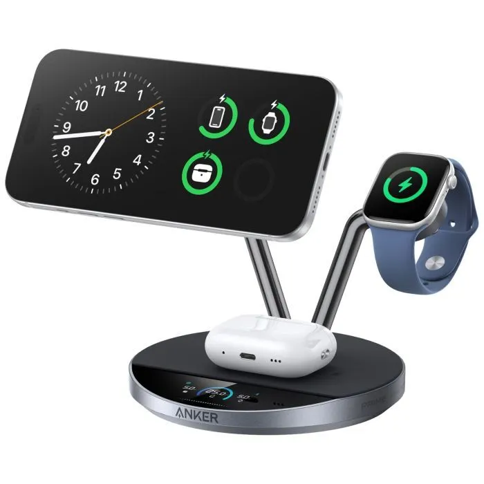 Зарядное устройство Anker Wireless 3-in-1 MagGo 25W AirCool Dock Stand black (B25X7G11)