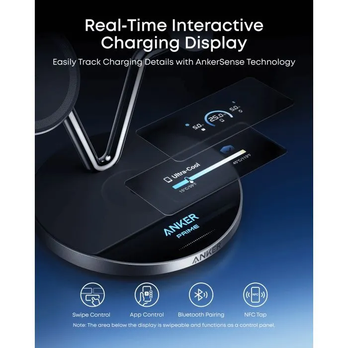 Зарядное устройство Anker Wireless 3-in-1 MagGo 25W AirCool Dock Stand black (B25X7G11) изображение 8