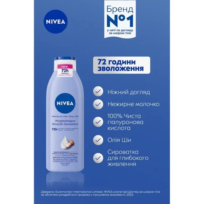 Молочко для тела Nivea Smooth Sensation Body Milk Чувство мягкости 250 мл (4005808247349) изображение 3