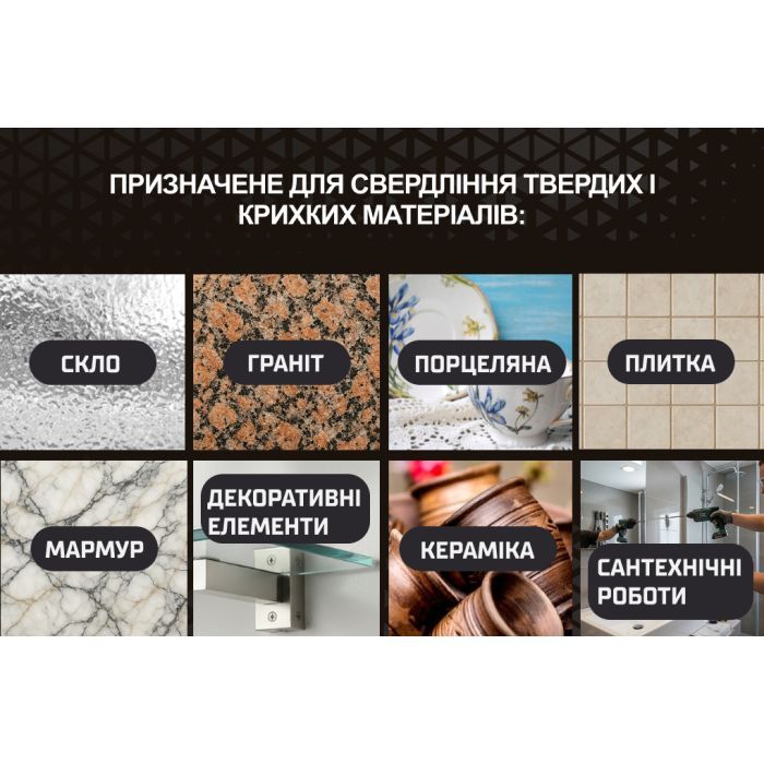 Свердло Alloid Base, корончате, алмазне, по склу та кераміці, 28мм (GS-50028) зображення 7
