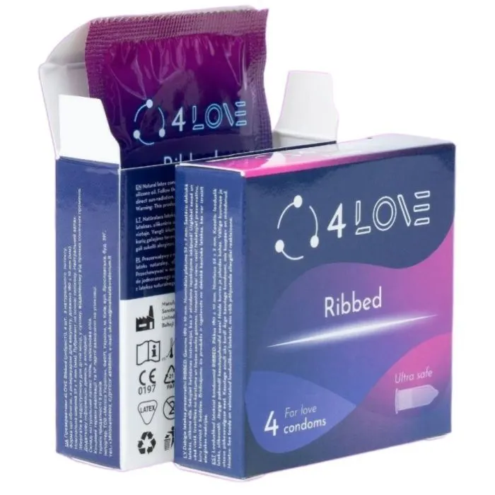 Презервативи 4Love Ribbed Ребристі 4 шт. (4770416004881) зображення 2