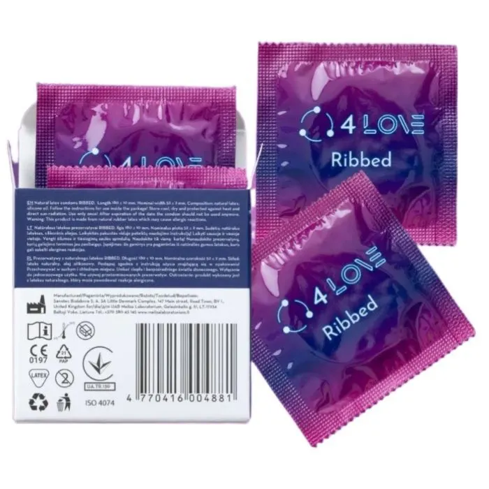 Презервативи 4Love Ribbed Ребристі 4 шт. (4770416004881) зображення 3