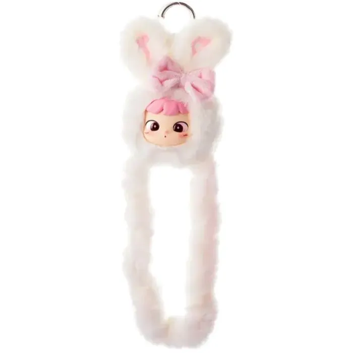 Мягкая игрушка Tangle с кольцом Cimmy Fluffy Bunny Snowy (HWTANGLE01S01-WC02)