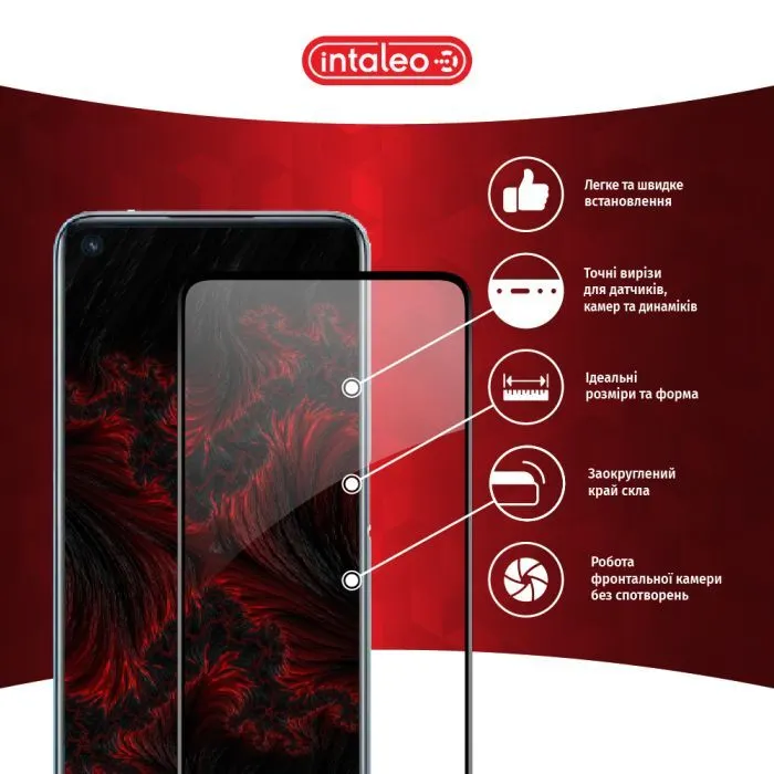 Скло захисне Intaleo Full Glue Realme 9i Black (1283126531187) зображення 3