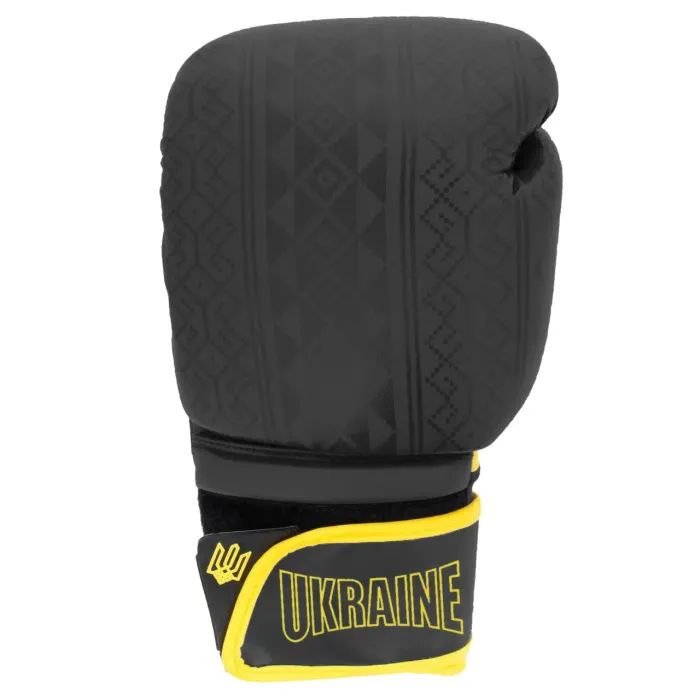 Боксерські рукавички PowerPlay 3021 Ukraine Чорні 14 унцій (PP_3021_14oz_Black) зображення 2