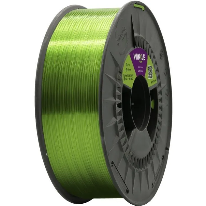 Пластик для 3D-принтера WINKLE PETG Crystal 1.75mm 1kg, Lime Green (PET01000175VERLIMWNK)