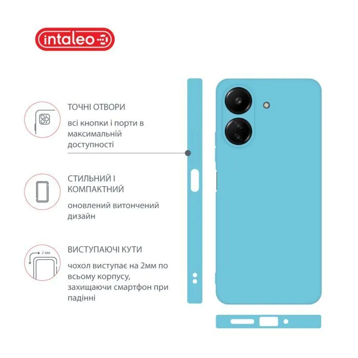 Чохол до мобільного телефона Intaleo Silicone Xiaomi Redmi 13C 4G Light Blue (1283126600739) зображення 4