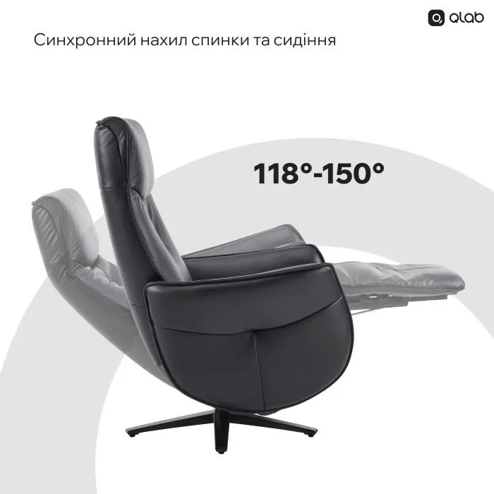 Офісне крісло Qlab RC300B Black (RC300B) зображення 9