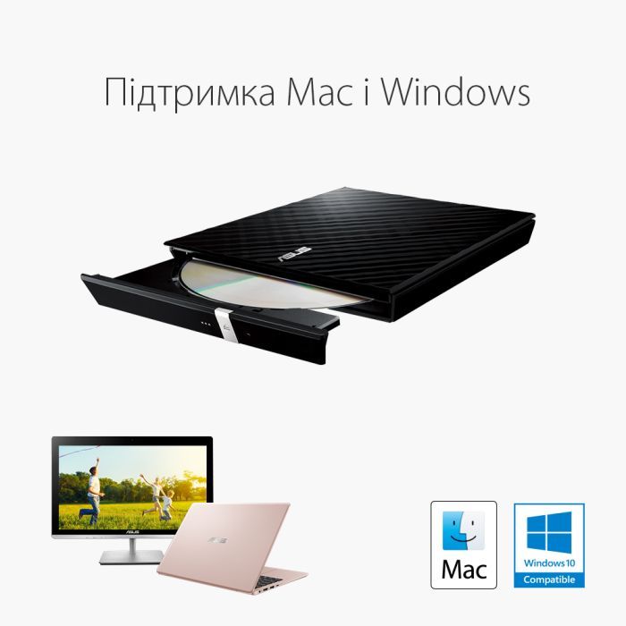Оптический привод DVD-RW ASUS SDRW-08D2S-U LITE/WHT/G/AS (90-DQ0436-UA221KZ) изображение 3