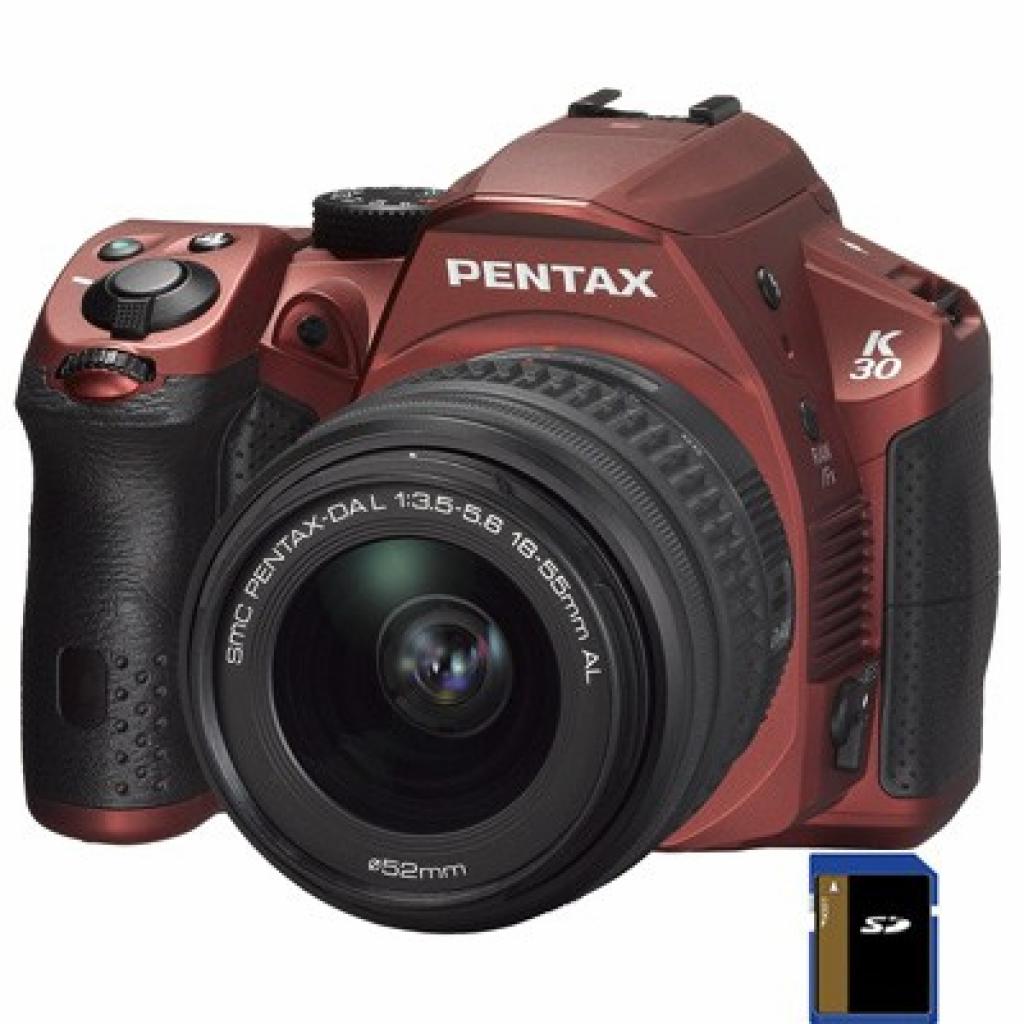Цифровой фотоаппарат Pentax K-30 + DA L 18-55mm silky red (14604)