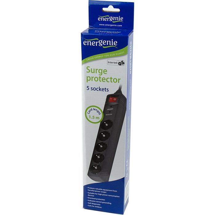 Сетевой фильтр питания EnerGenie SPG5-C-5, 5 розеток, 1.5 м (SPG5-C-5) изображение 2