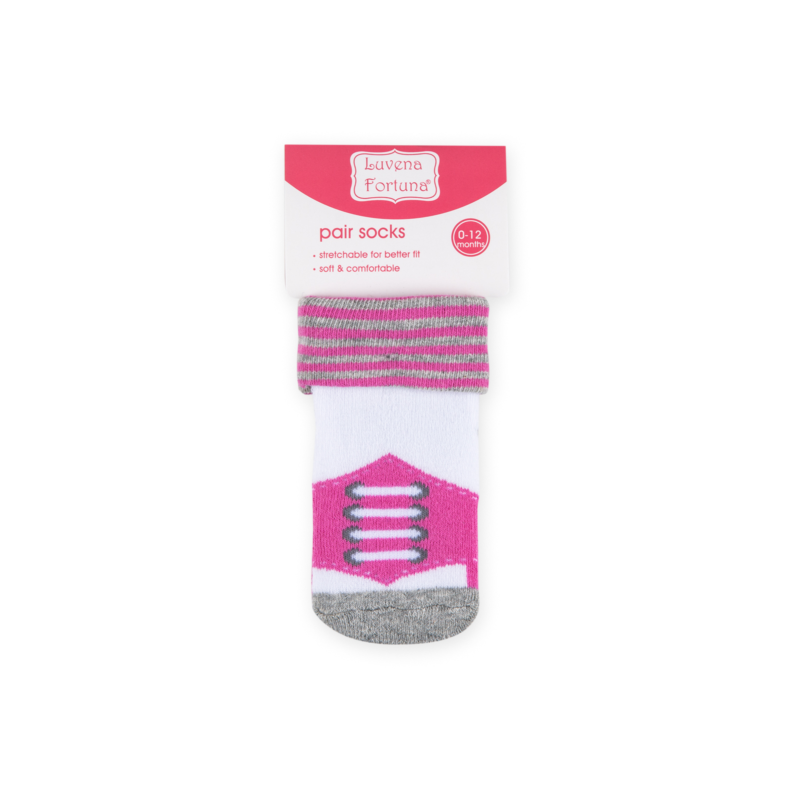 Шкарпетки дитячі Luvena Fortuna з малюнком рожеві (66013 F) зображення 2