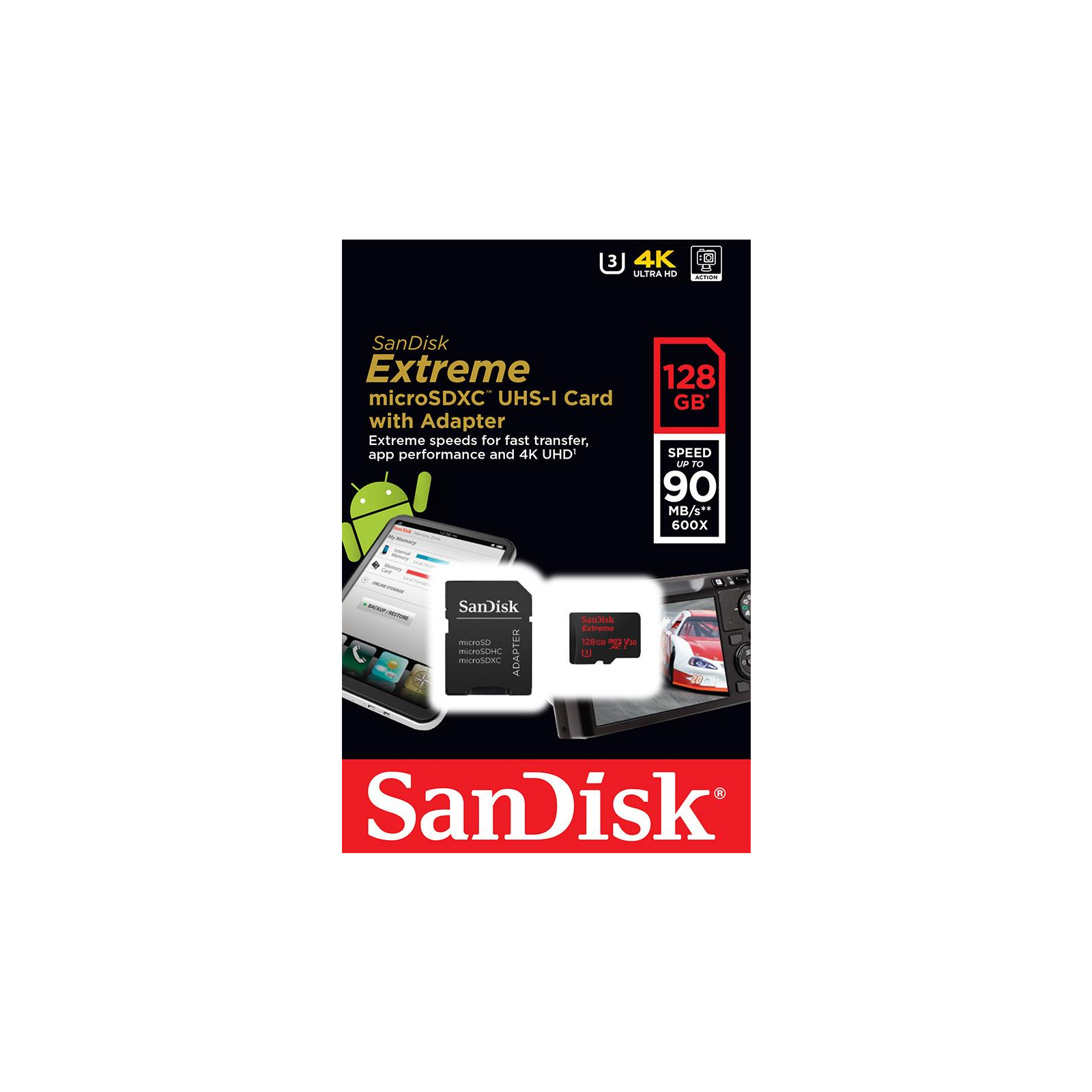 Карта памяти SanDisk 128GB microSDXC class 10 UHS-I 4K Extreme Action (SDSQXVF-128G-GN6MA) изображение 5
