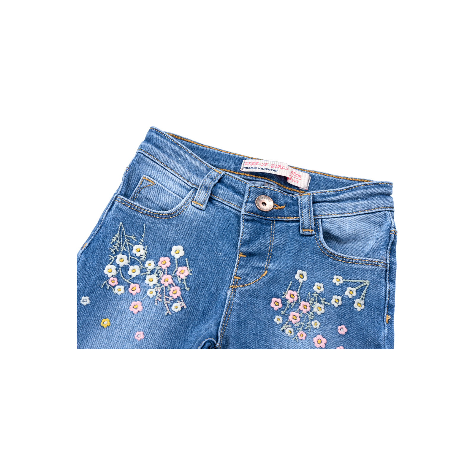 Джинсы Breeze джинсовые с цветочками (OZ-17703-98G-jeans) изображение 2