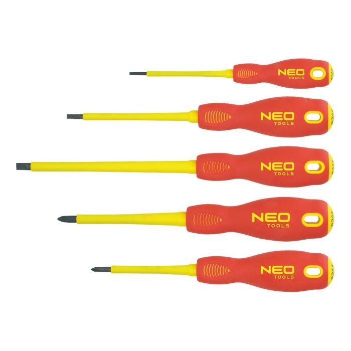 Набор отверток Neo Tools шлицевая (1000 В), набор 5 шт (04-220)