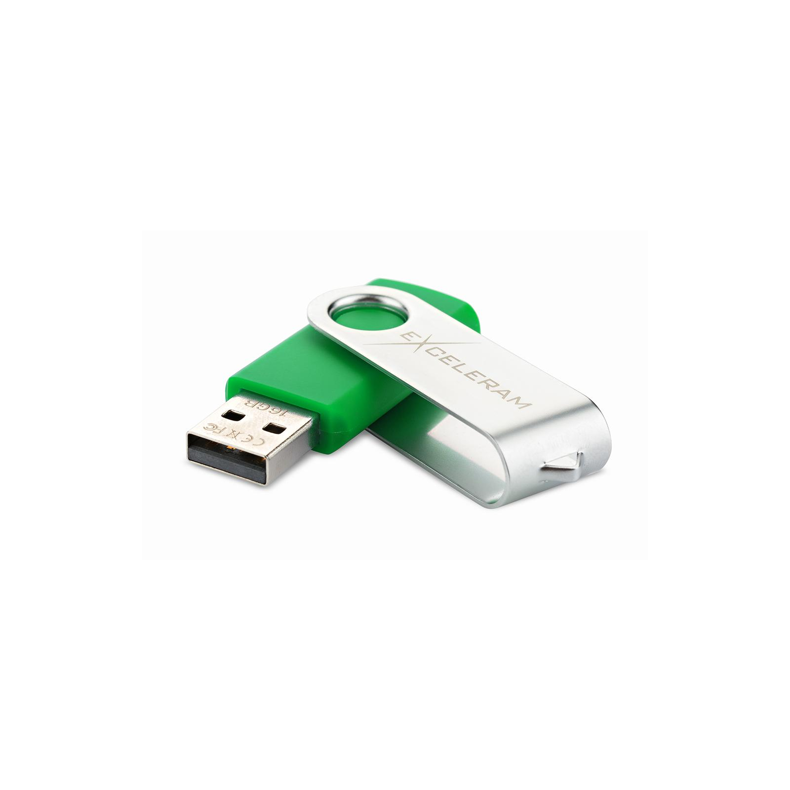 USB флеш накопитель eXceleram 8GB P1 Series Silver/Green USB 2.0 (EXP1U2SIGR08) изображение 2