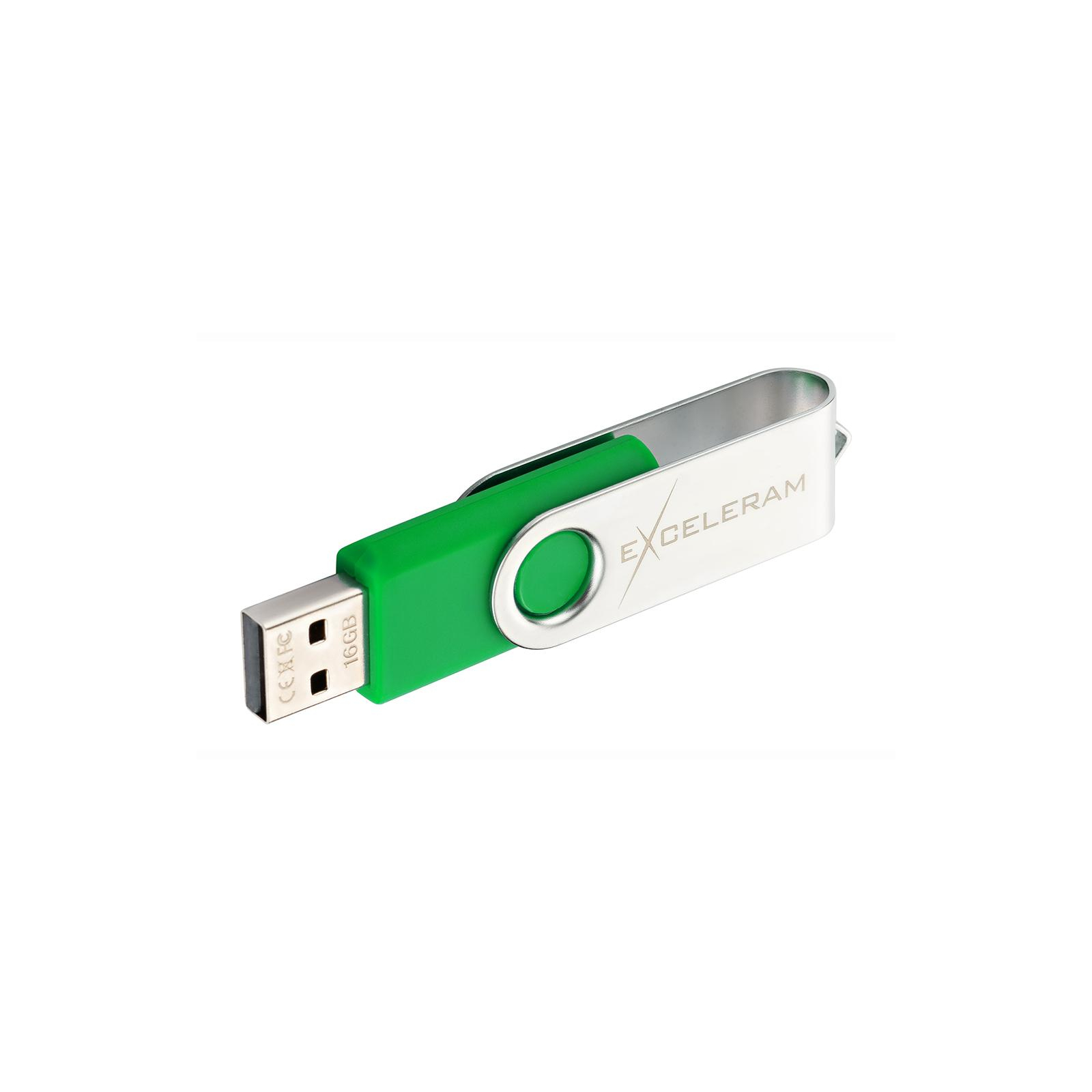 USB флеш накопичувач eXceleram 8GB P1 Series Silver/Green USB 2.0 (EXP1U2SIGR08) зображення 5