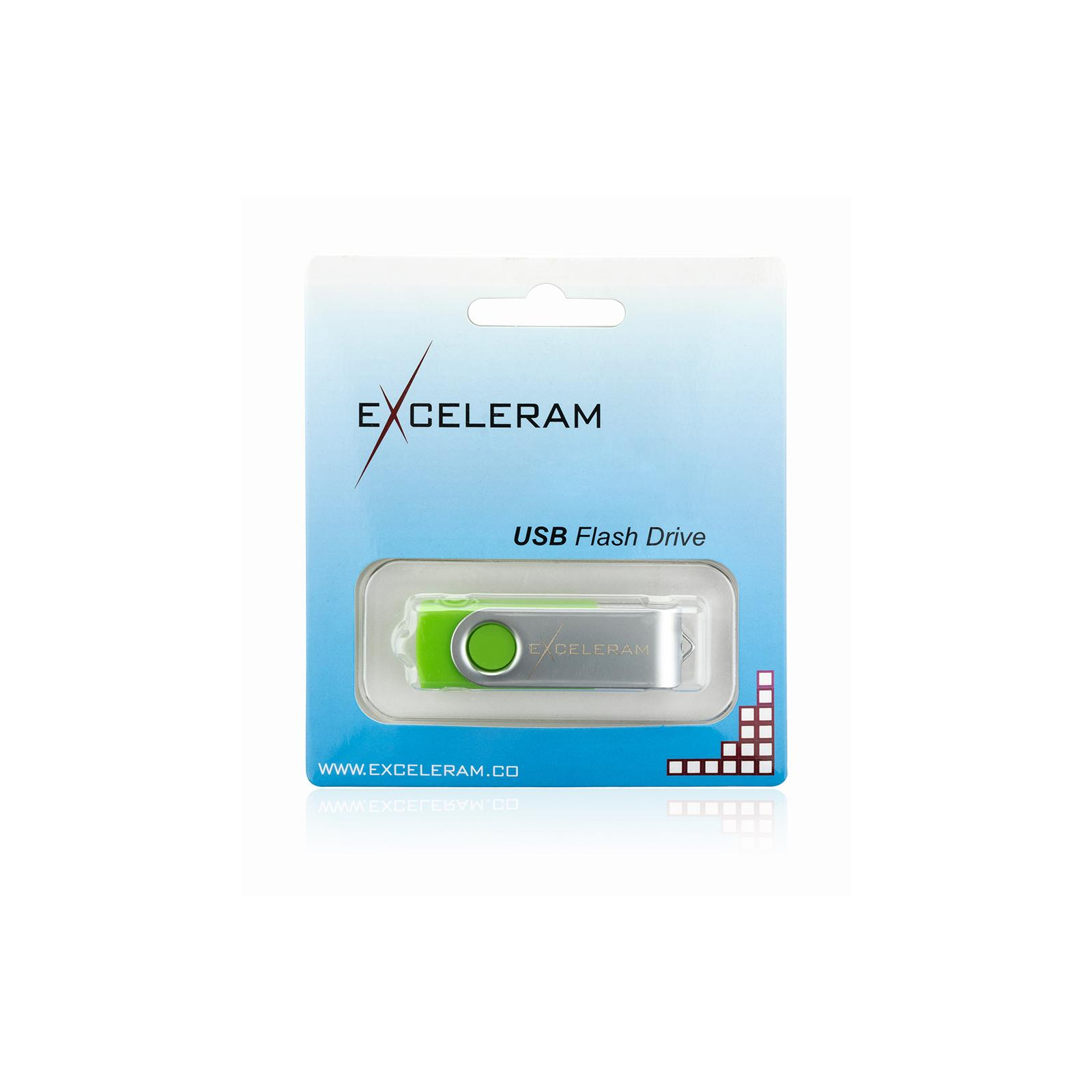 USB флеш накопичувач eXceleram 8GB P1 Series Silver/Green USB 2.0 (EXP1U2SIGR08) зображення 8