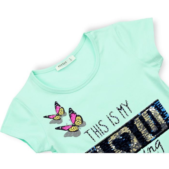 Плаття дитяче Breeze туніка з метеликами (10262-128G-green) зображення 5