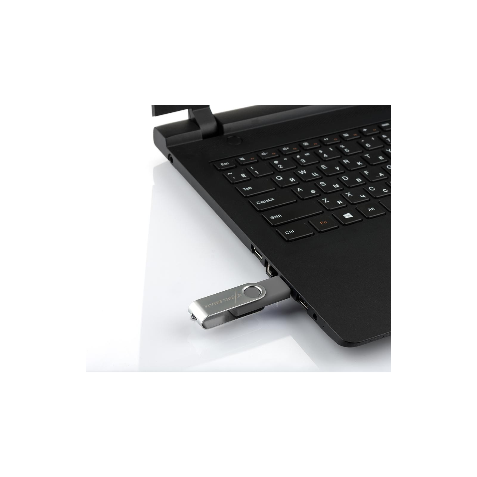 USB флеш накопитель eXceleram 8GB P1 Series Silver/Green USB 2.0 (EXP1U2SIGR08) изображение 7