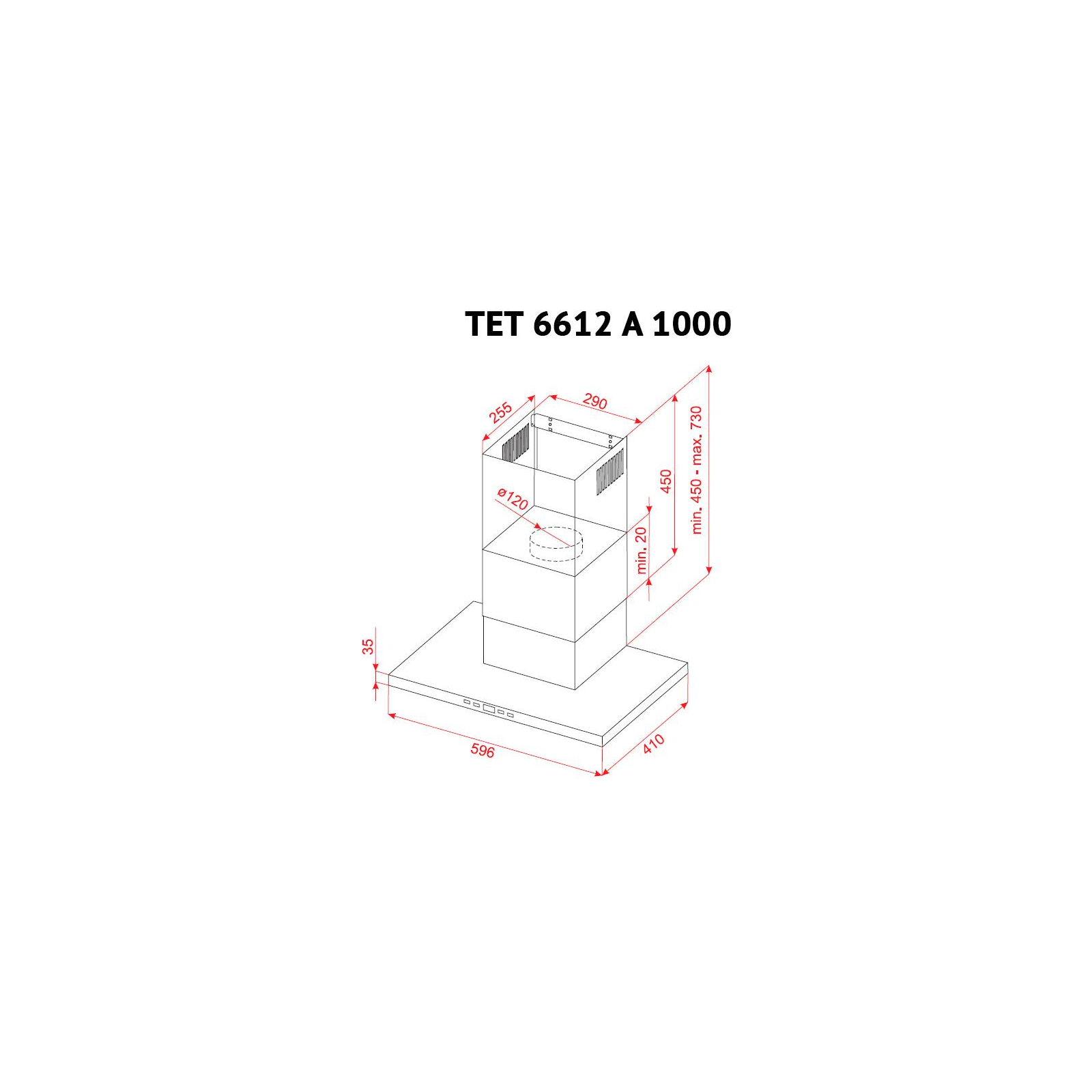 Вытяжка кухонная Perfelli TET 6612 A 1000 I LED изображение 10