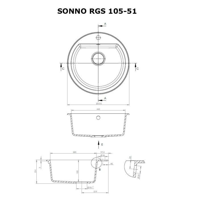Мойка кухонная Perfelli SONNO RGS 105-51 LIGHT BEIGE изображение 6