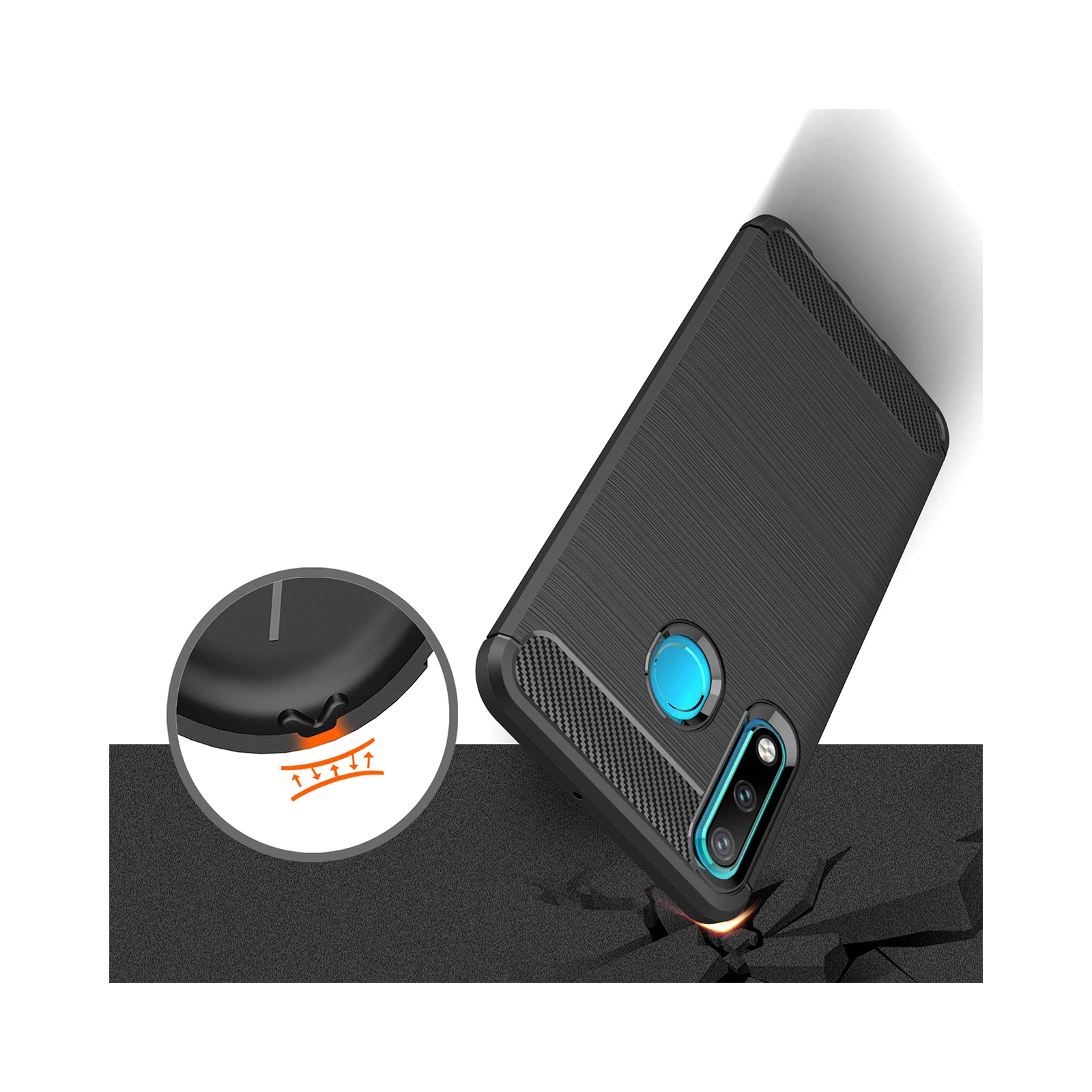 Чехол для мобильного телефона Laudtec для Huawei P30 Lite Carbon Fiber (Black) (LT-P30LB) изображение 7