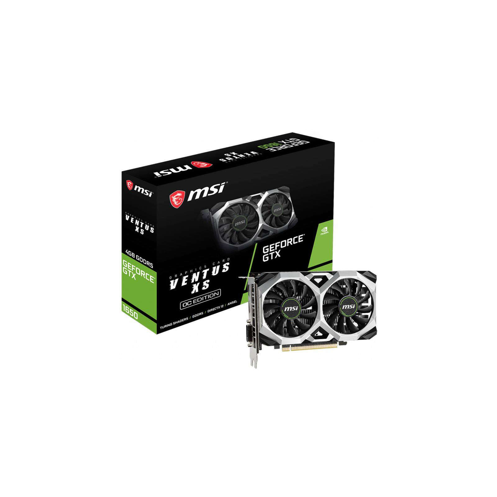 Видеокарта MSI GeForce GTX1650 4096Mb VENTUS XS OC (GTX 1650 VENTUS XS 4G OC)