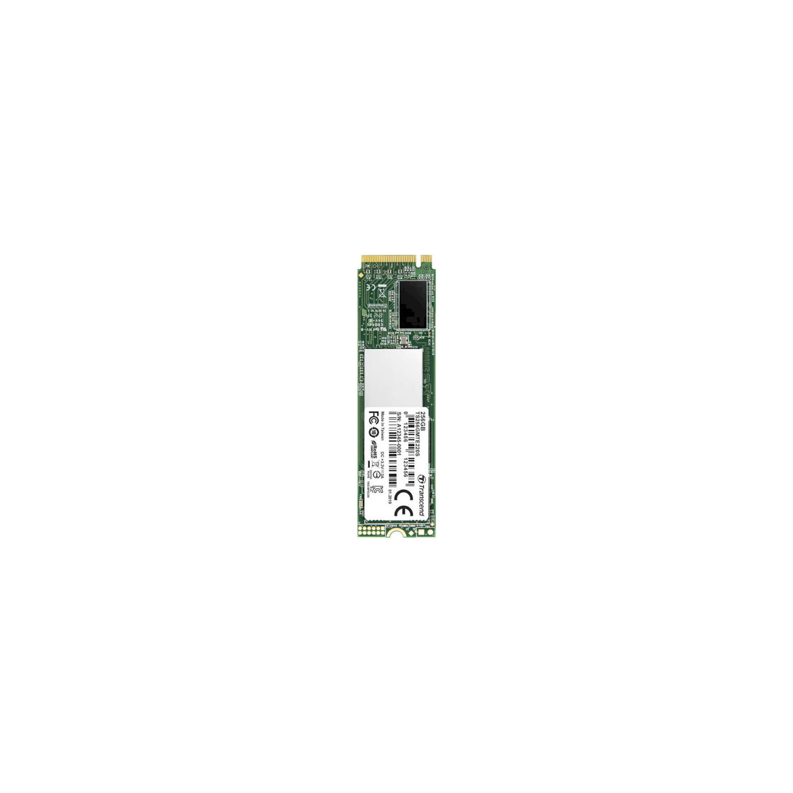 Накопичувач SSD M.2 2280 256GB Transcend (TS256GMTE220S)