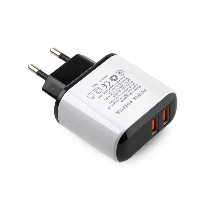 Зарядное устройство Vinga 2 Port QC3.0 Display Wall Charger (VWCQAADW) изображение 2