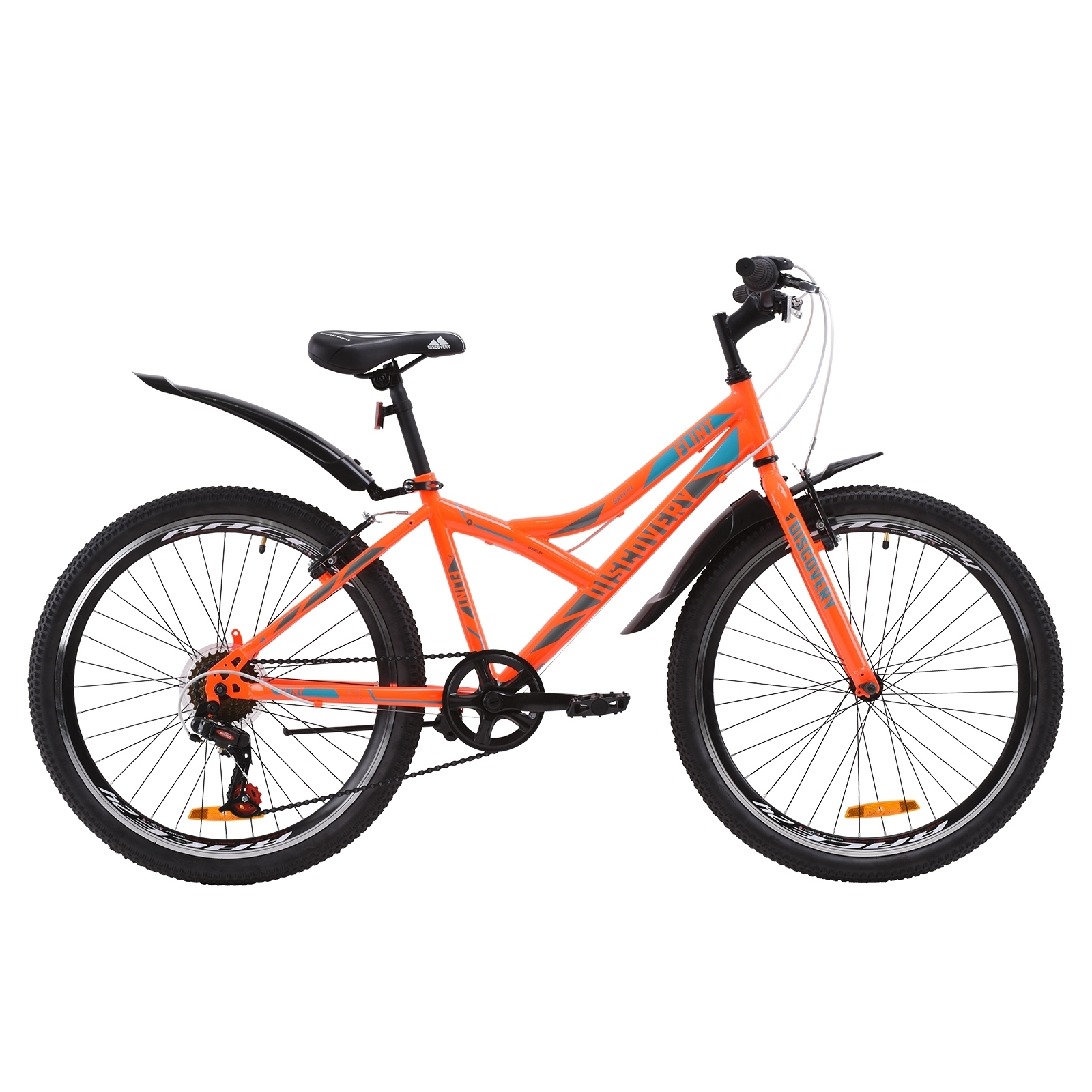Велосипед Discovery 24" FLINT Vbr рама-14" St 2020 оранжево-бирюзовый с серым (OPS-DIS-24-178)